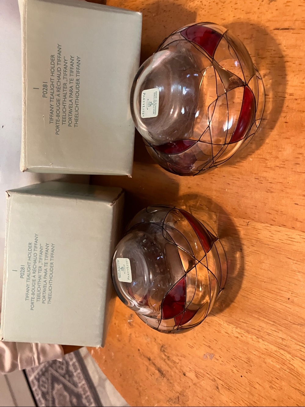 New.  Set of 2  Partylite glass mosaic style small 3” votive holders - Picture 8 of 11